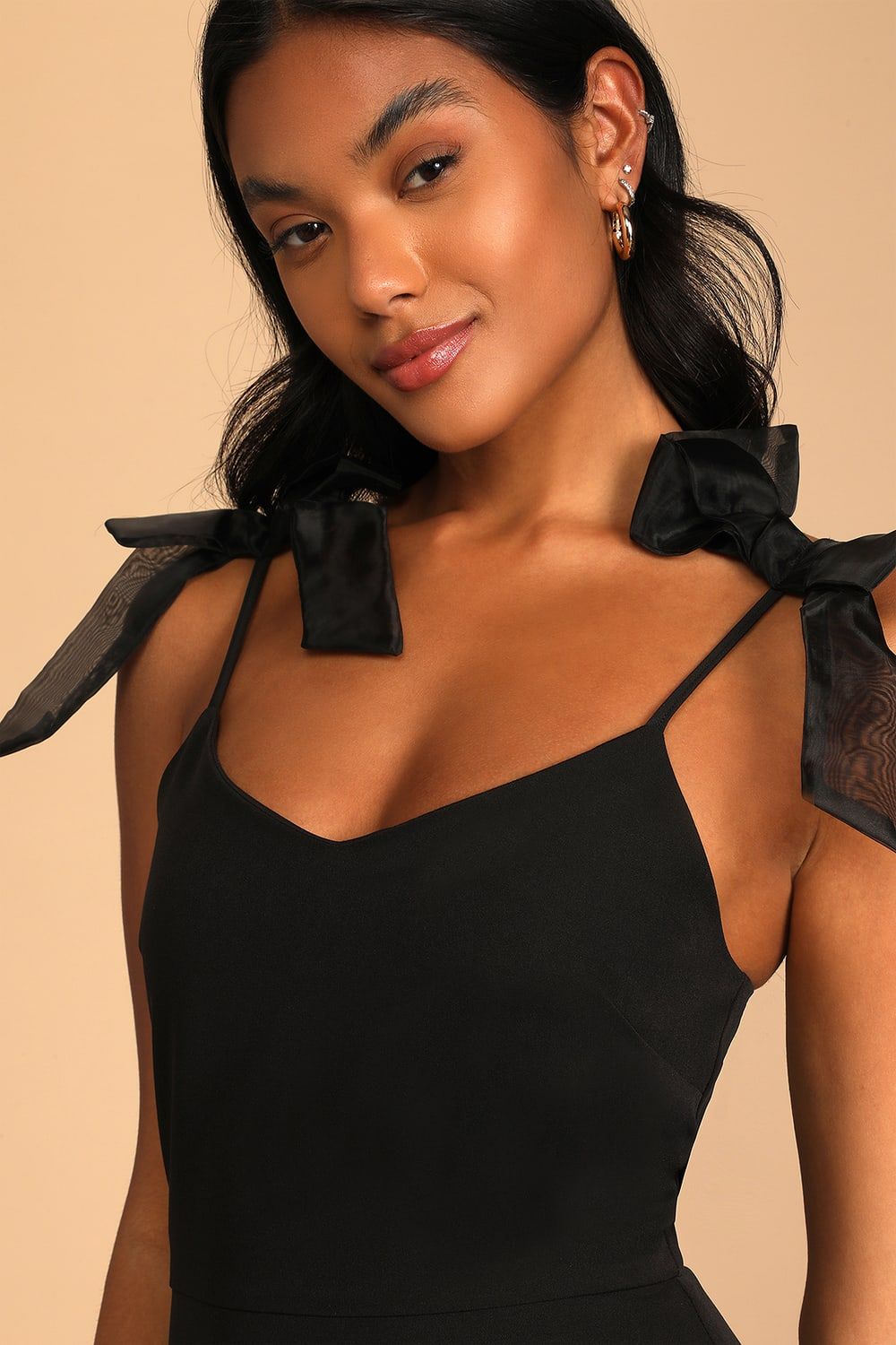 What a Gift Black Bow Strap Midi Dress | Lulus (US)