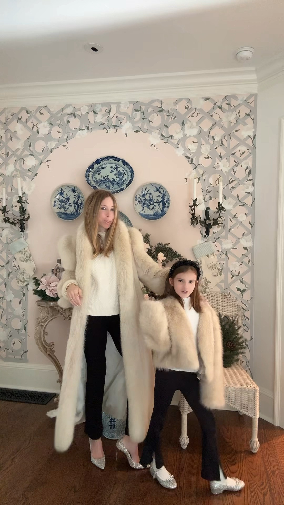 Twin with us! Elle’s faux fur is the cutest! My must-have leggings and our silver sparkling shoes are on sale.  
