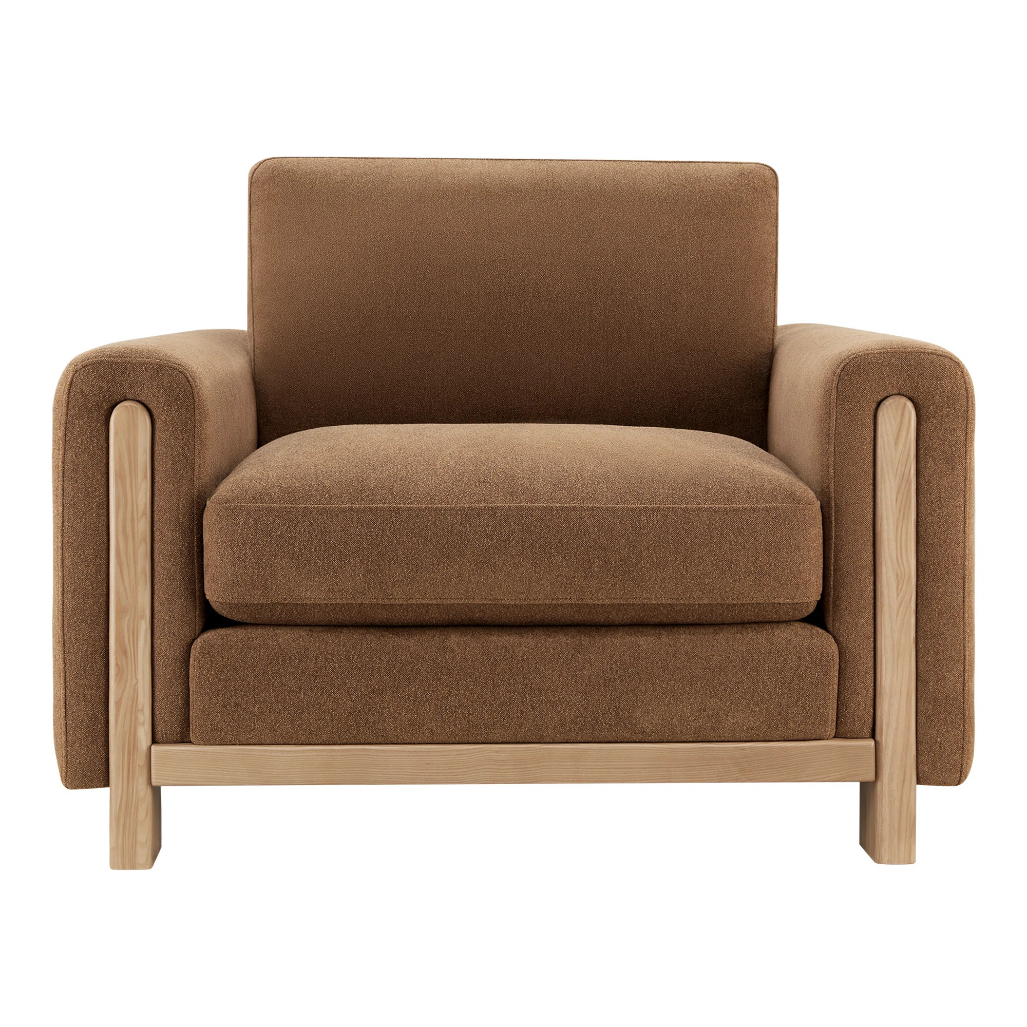 Adika 43.3'' Upholstered Club Chair with Wood Trim | Wayfair North America