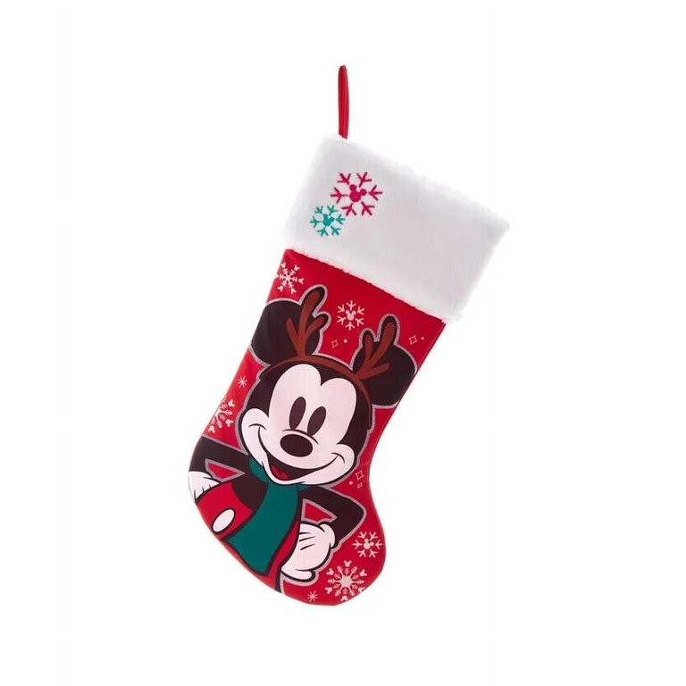 Disney MICKEY MOUSE Wearing Antlers Christmas Stocking, 19", by Kurt Adler | Walmart (US)