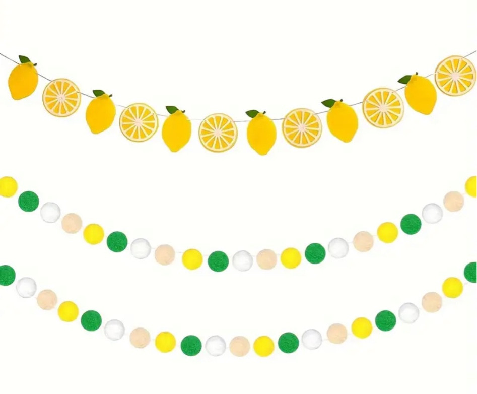 Lemon felt garland and Pom Pom garland 🍋🎉

#firstbirthday 
#lemonythemed 

#LTKParties #LTKFamily #LTKKids