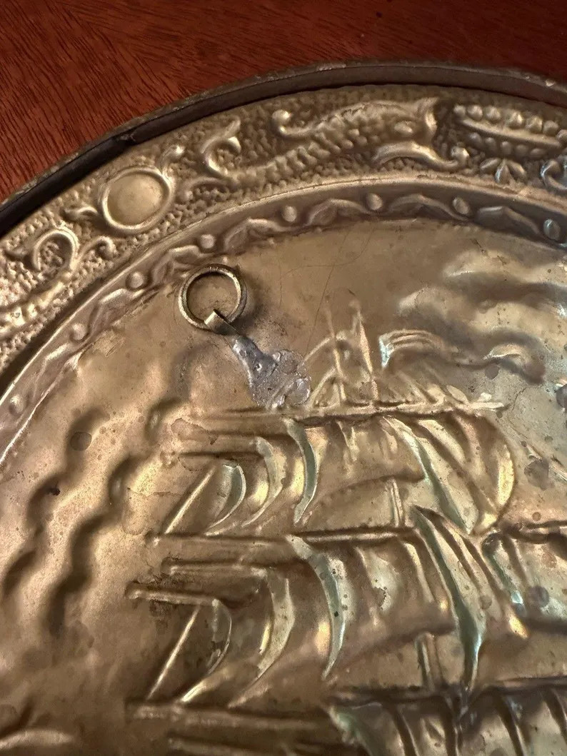 Brass Gold Wall Plates Clipper Ships Made in England 9 - Set of 2 - Etsy | Etsy (Global)