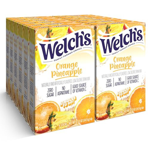 Welch's Singles To Go Water Drink Mix - Powder Sticks, 12 Boxes with 6 Packets Each - 72 Total Servings, Orange Pineapple, Pack of 12 | Amazon (US)