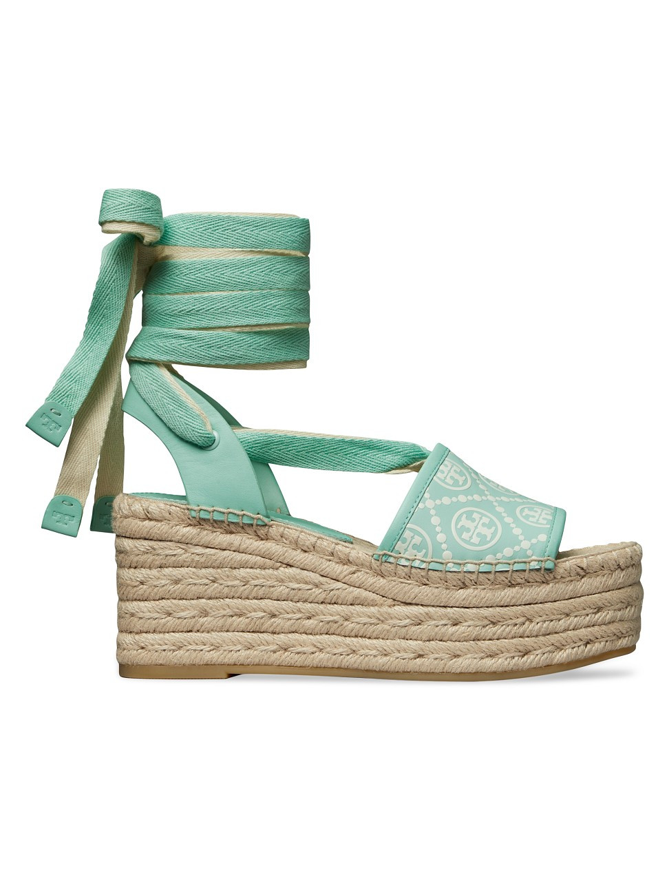 Women's T Monogram Wedge Espadrilles - Caribbean - Size 10.5 | Saks Fifth Avenue