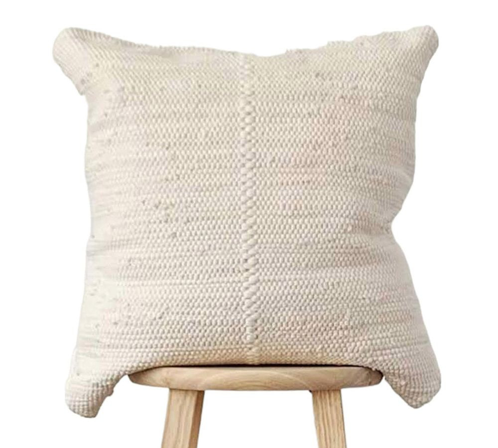 Charley Handwoven Cotton Pillow Cover, 20"" X 20"", Cream | Pottery Barn (US)