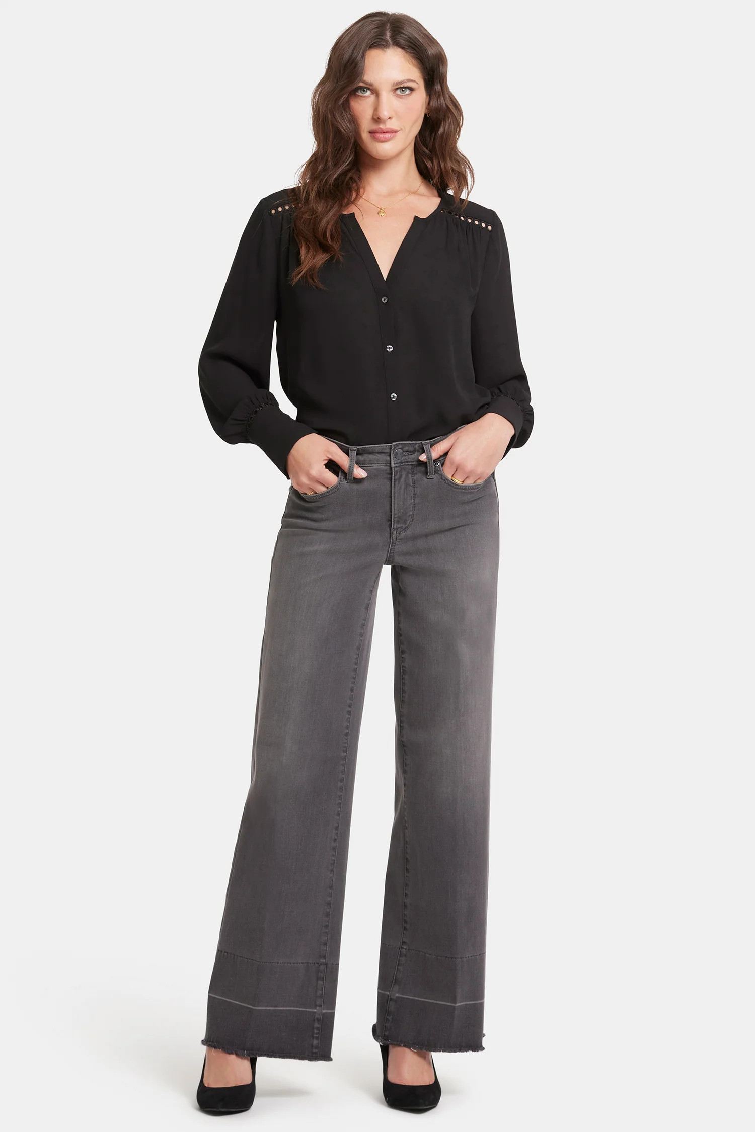 Teresa Wide Leg Jeans - Snow Shadow | NYDJ