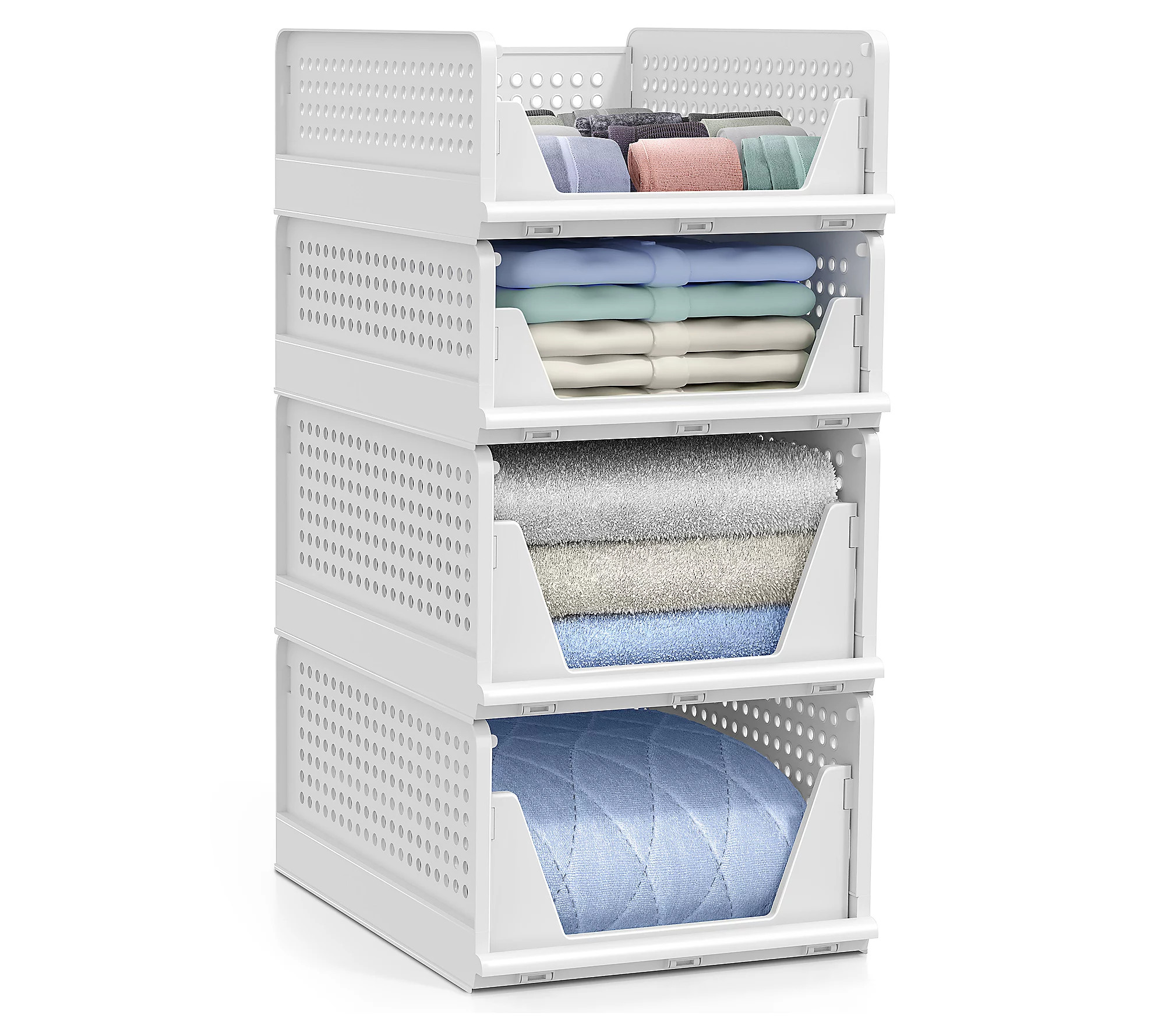 Sorbus Shelf Organizer - Closet and Laundry Org anizer 4 Pack | QVC
