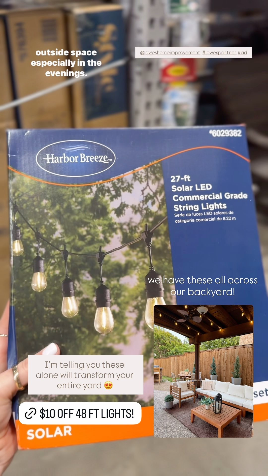 #ad These outdoor string lights totally transformed our yard and the 48 ft. is $10 off during @loweshomeimprovement SpringFest! Linking a few other favorites, too!  #lowespartner  

 #LTKSeasonal #LTKHome #LTKSaleAlert