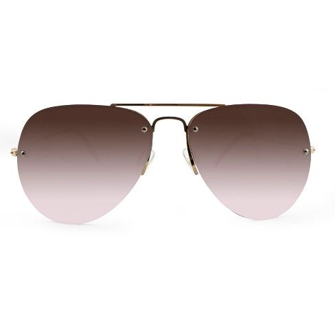 Women's Aviator Sunglasses with Rose Smoke Lenses - A New Day™ | Target