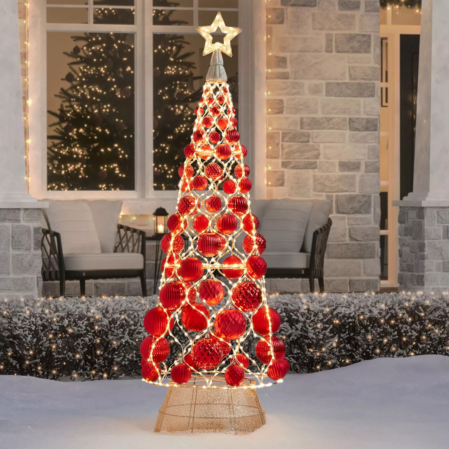 Member’s Mark 7’ Pre-Lit Decorative Ornament Tree, Assorted Colors | Sam's Club