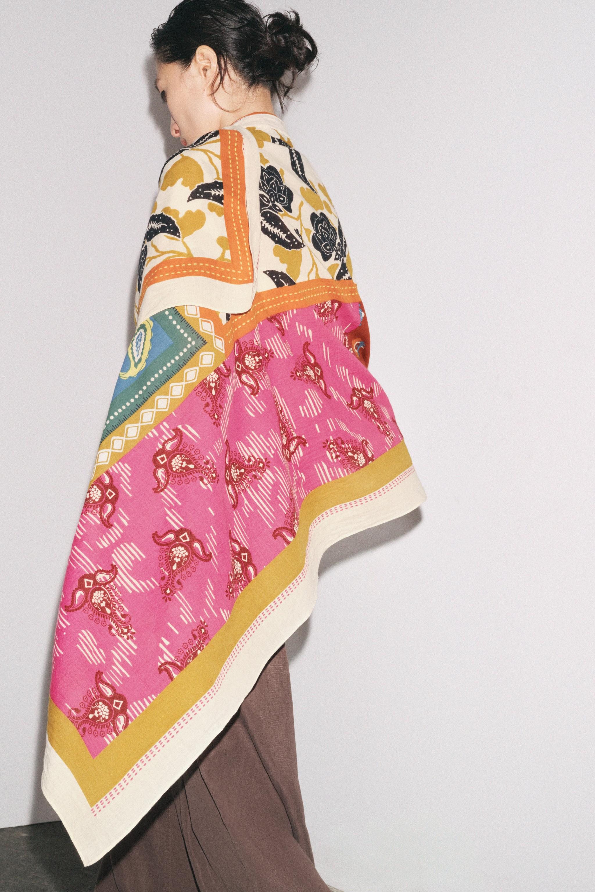 PRINTED COTTON SCARF | Zara US