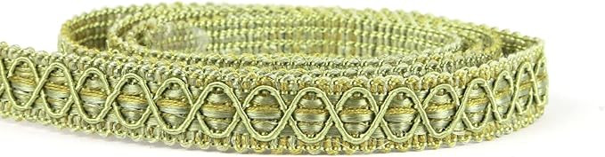 Gimp Braid Trim - 0.59 Inch / 10 Yards, Gold Silver Fabric, Upholstery Trim for Sewing, Polyester... | Amazon (US)