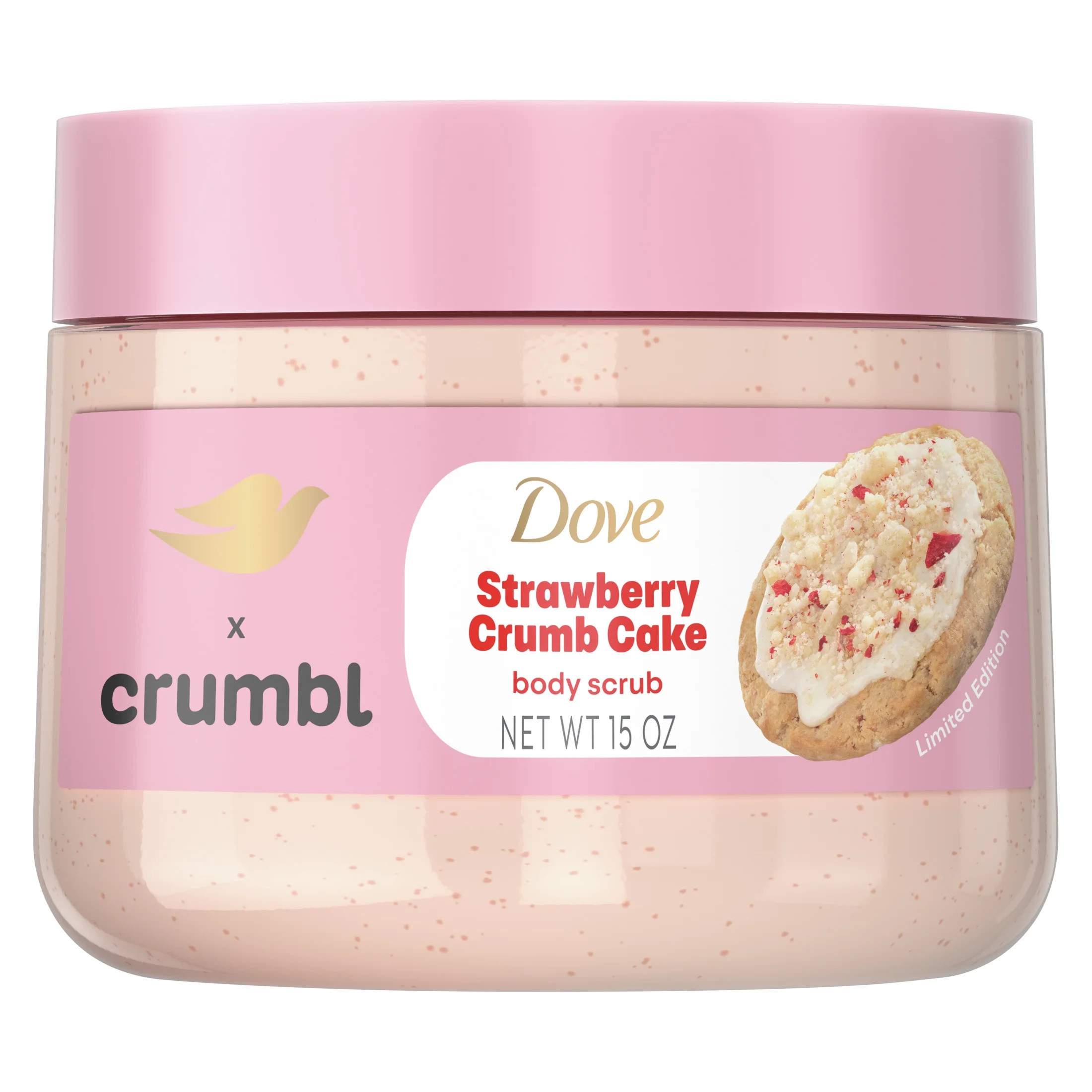 Dove Crumbl Exfoliating Body Scrub Strawberry Cookie, 15 oz | Walmart (US)