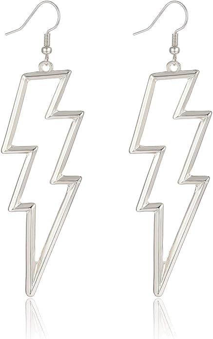 Lightning Bolt Drop Dangle Earrings For Woman Statement Flash Thunder Hook Earrings Punk Fashion ... | Amazon (US)