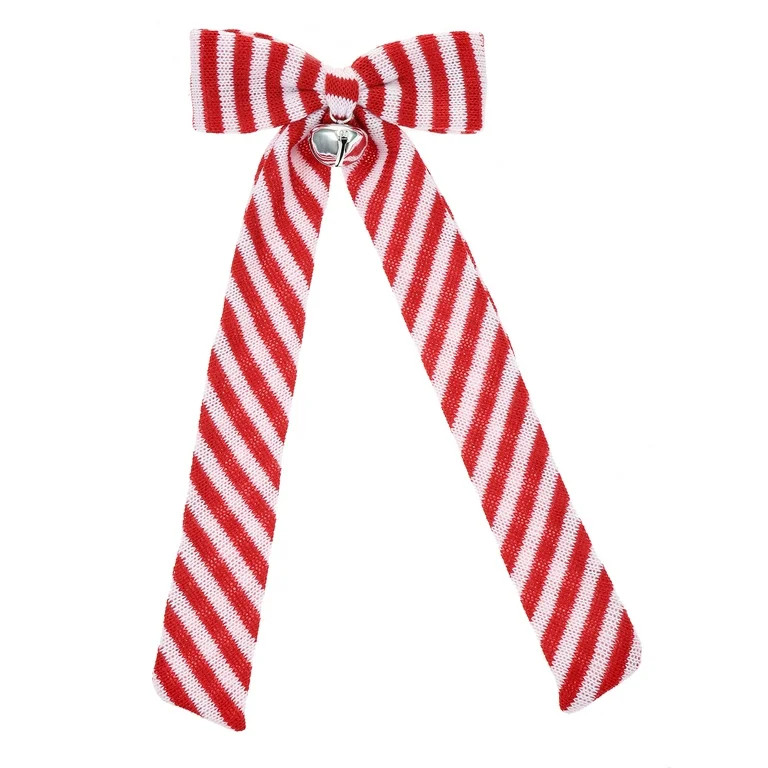 Holiday Time Candy Cane Striped Hair Bow, 1 Piece - Walmart.com | Walmart (US)