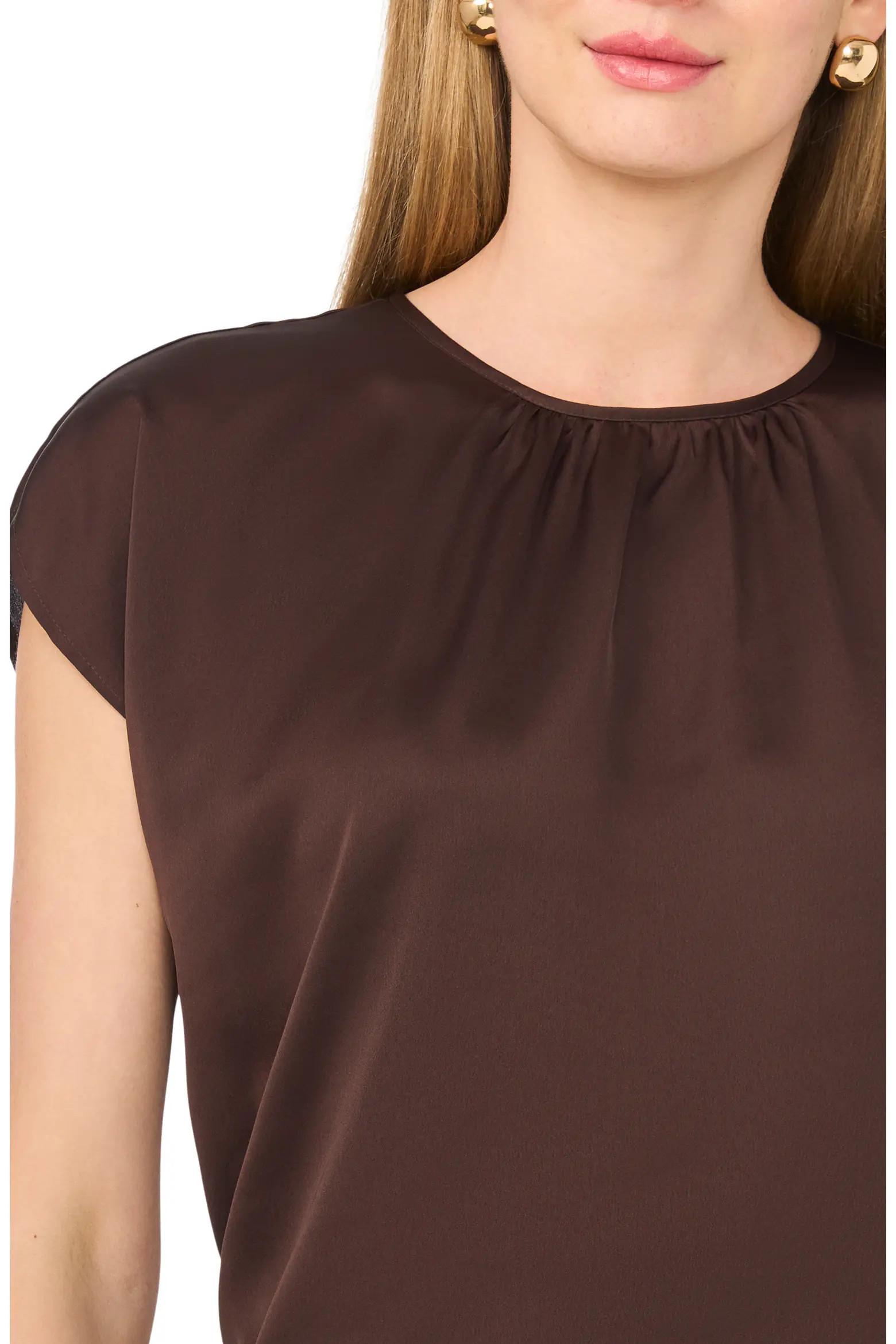 Vince Camuto Shirred Satin Top (Women) | Nordstrom | Nordstrom