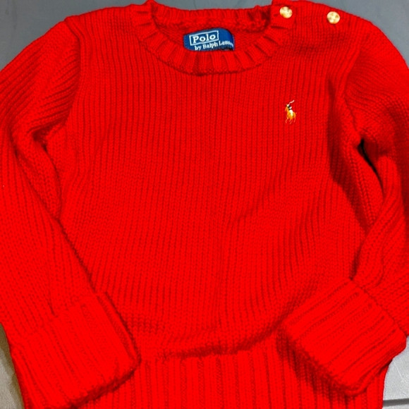 Knitted Polo kids red sweater size 18 Months perfect for Christmas | Poshmark