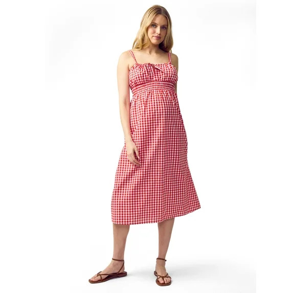 Ingrid & Isabel For Every Belly Women's Maternity Gingham Woven Dress, Size S-XXL | Walmart (US)