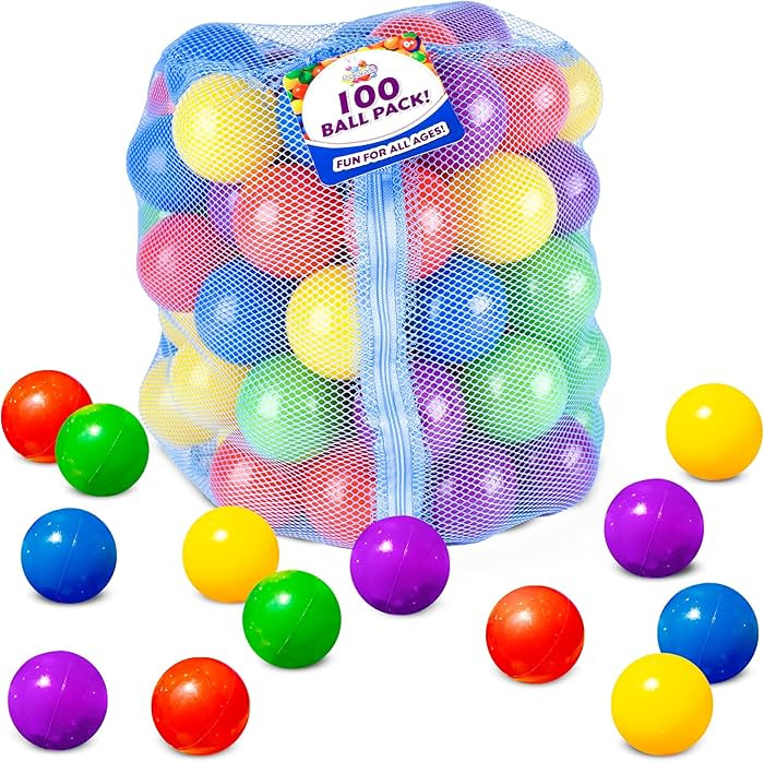 Sunny Days Entertainment 100 Count Multi Colored Play Balls – Phthalate and BPA Free Non-Toxic ... | Amazon (US)