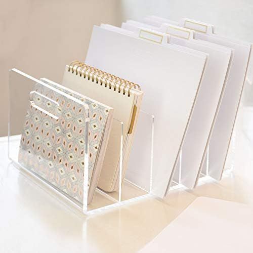 russell+hazel Acrylic Magazine File, Clear with Gold-Toned Hardware, 3.75” x 10.5” x 2.5” (31729) | Amazon (US)