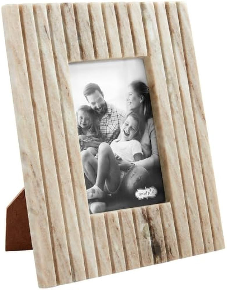 Mud Pie 5X7 Beige Stripe Marble Frame; 10 3/4" x 8 3/4" | Amazon (US)