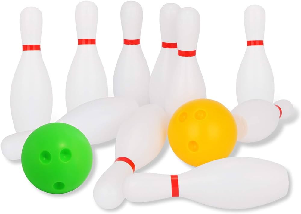 Liberry Kids Toy Bowling Set Includes 10 Plastic Pins & 2 Balls, Toddler Indoor Outdoor Games, Ed... | Amazon (US)