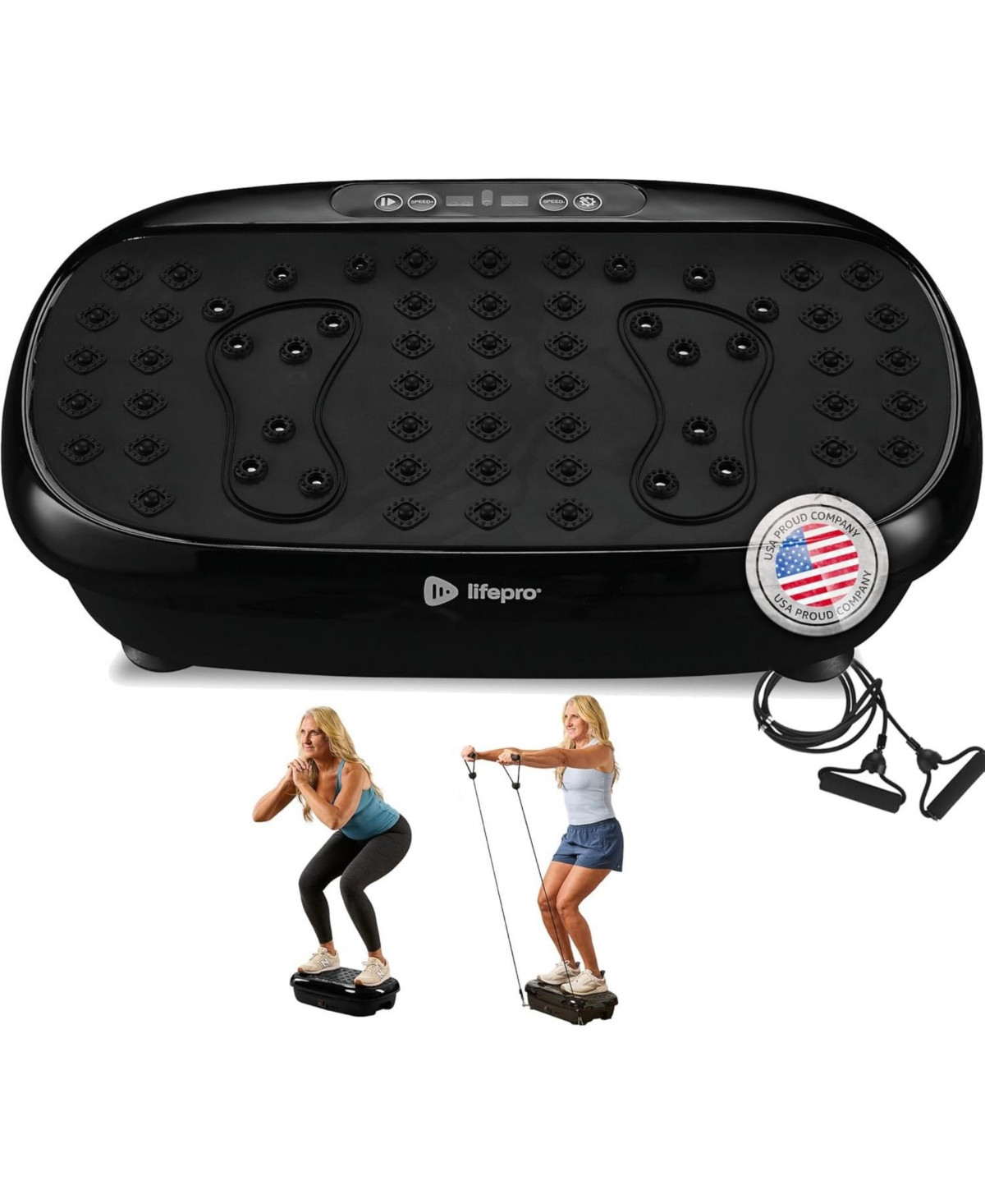 LifePro Compact Vibration Plate with Acupressure Nodes – Full Body Exercise for Lymphatic Drainage & Pain Relief - Black | Macy's