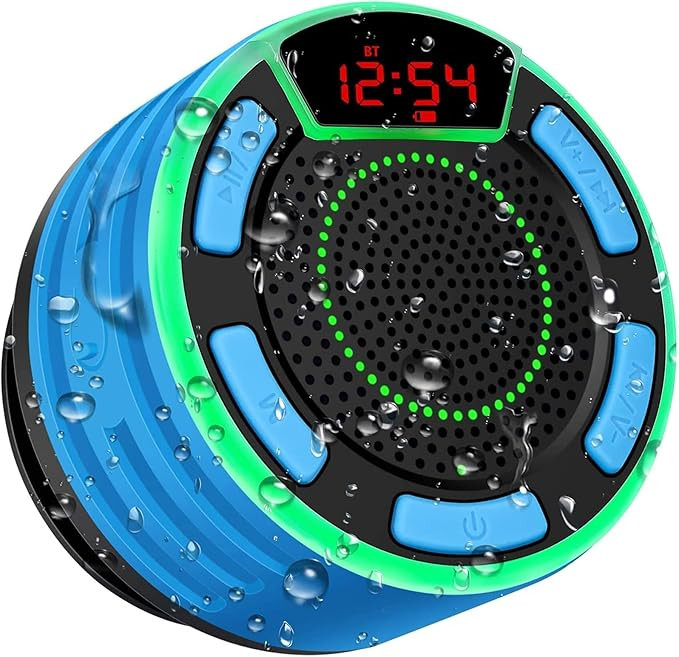 IPX7 Waterproof Speaker, Bluetooth Portable Wireless Shower Speakers with LED Display, FM Radio, ... | Amazon (US)