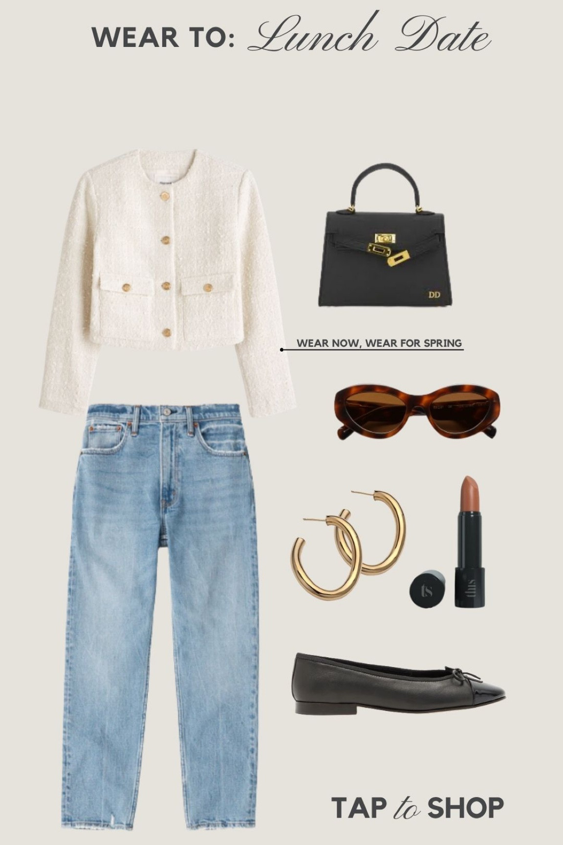 Tweed jacket with gold buttons 