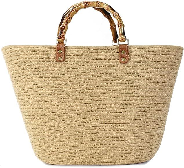 Straw Tote Bag for Women Woven Hobo Handbag Shoulder Bag Satchel Fashion Beach Bag Large Top Hand... | Amazon (US)