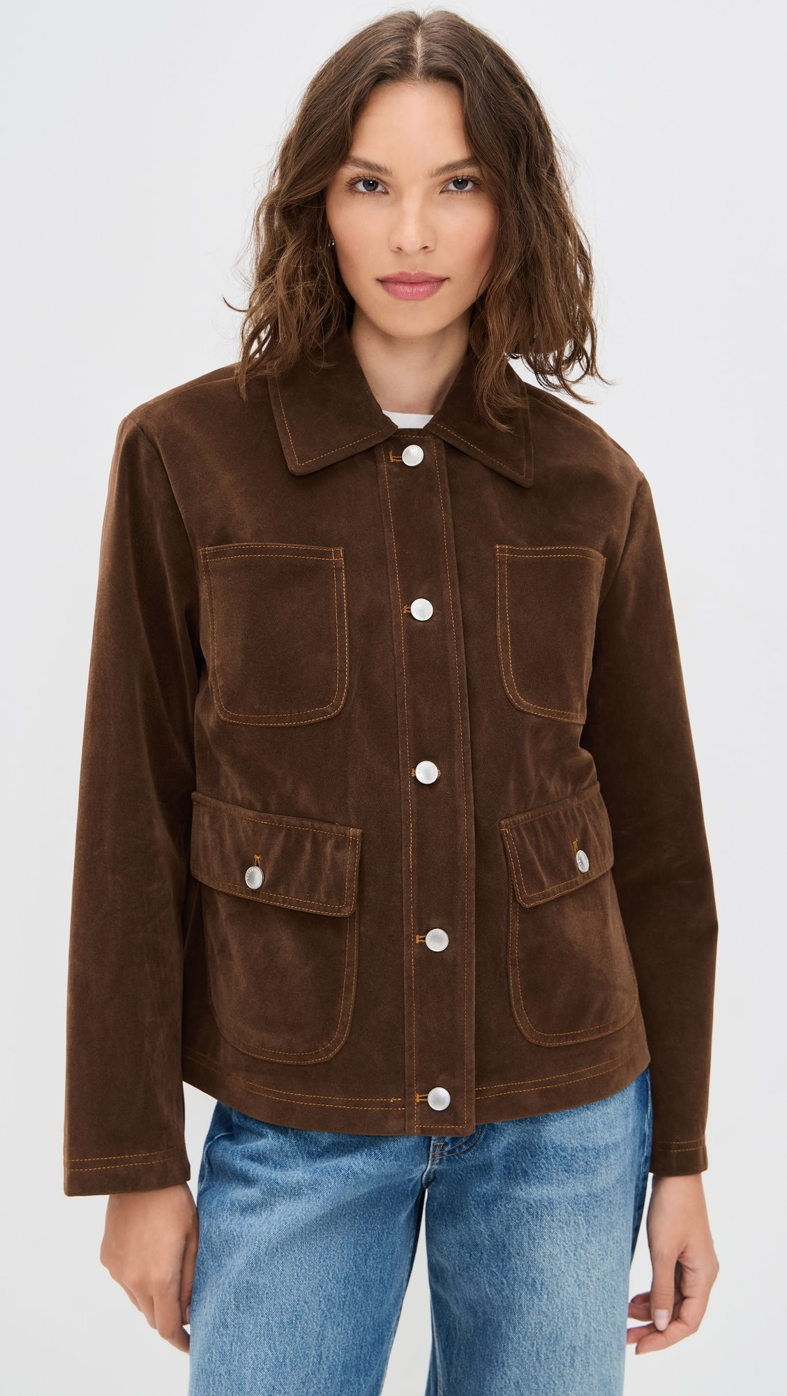 Cropped Faux Suede Barn Jacket | Shopbop