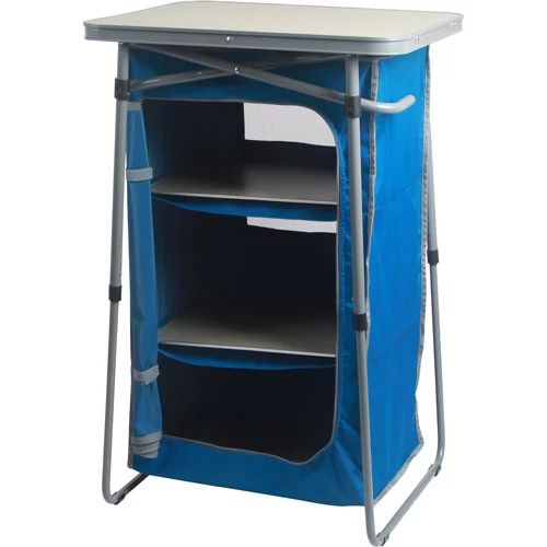Ozark Trail 3-Shelf Collapsible Cabinet with Table Top, Blue, 23 in L x 19 in W - Walmart.com | Walmart (US)