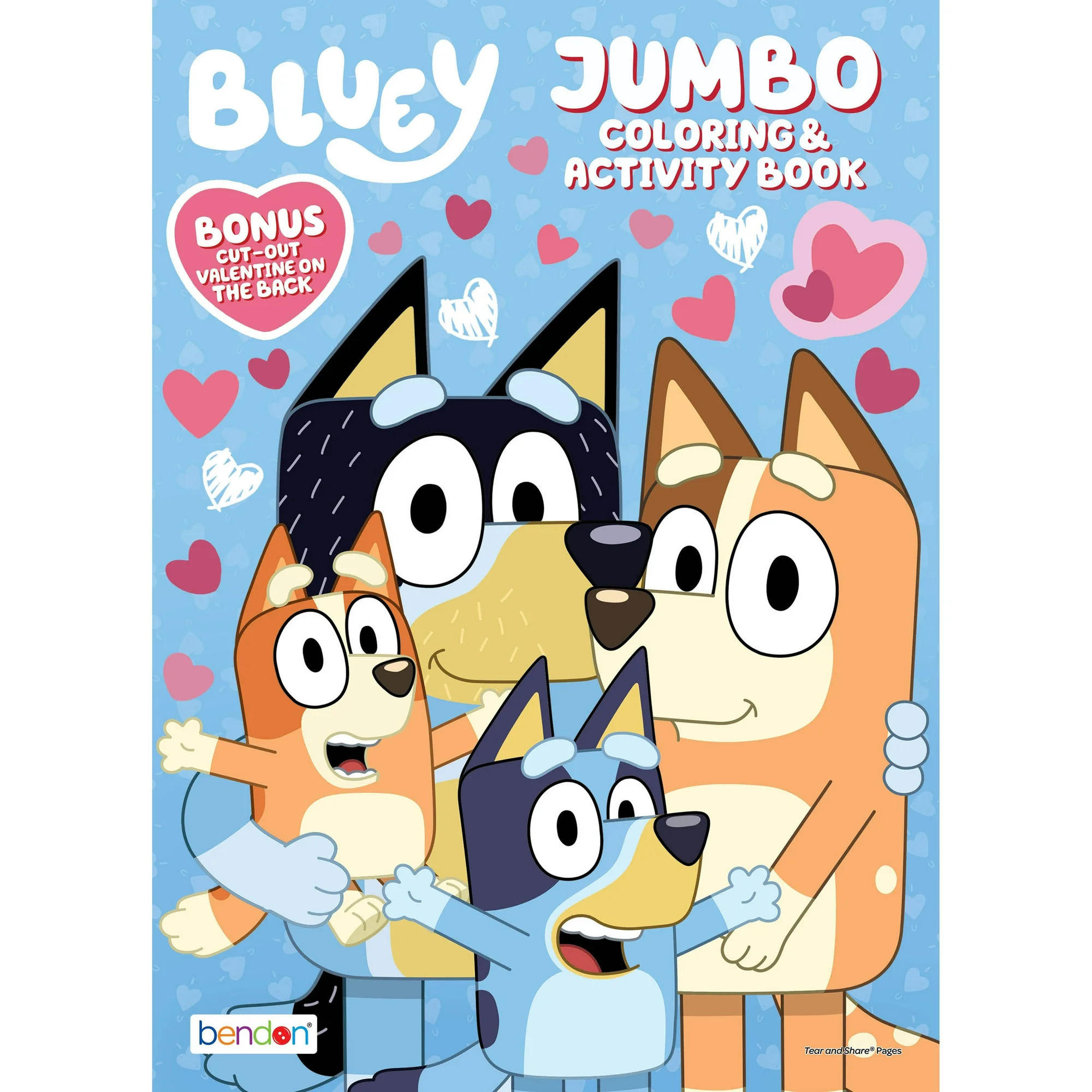 Bluey Valentine's Day Coloring Book, 64-Pages - Kids Activity by Bendon | Walmart (US)