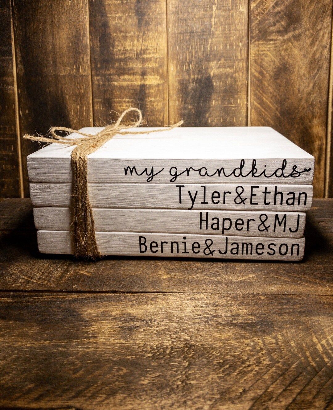 LARGE Stacked Wooden Book Gift for Grandparent Grandparents - Etsy | Etsy (US)
