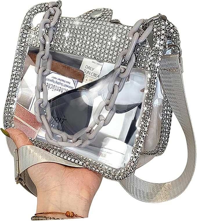 Clear Bag for Stadium Events,Clear Cross Body Bag for Work Sporting Events and Concert Outfits. | Amazon (US)