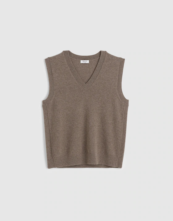 Cashmere V-Neck Sweater Vest | Madewell | Madewell
