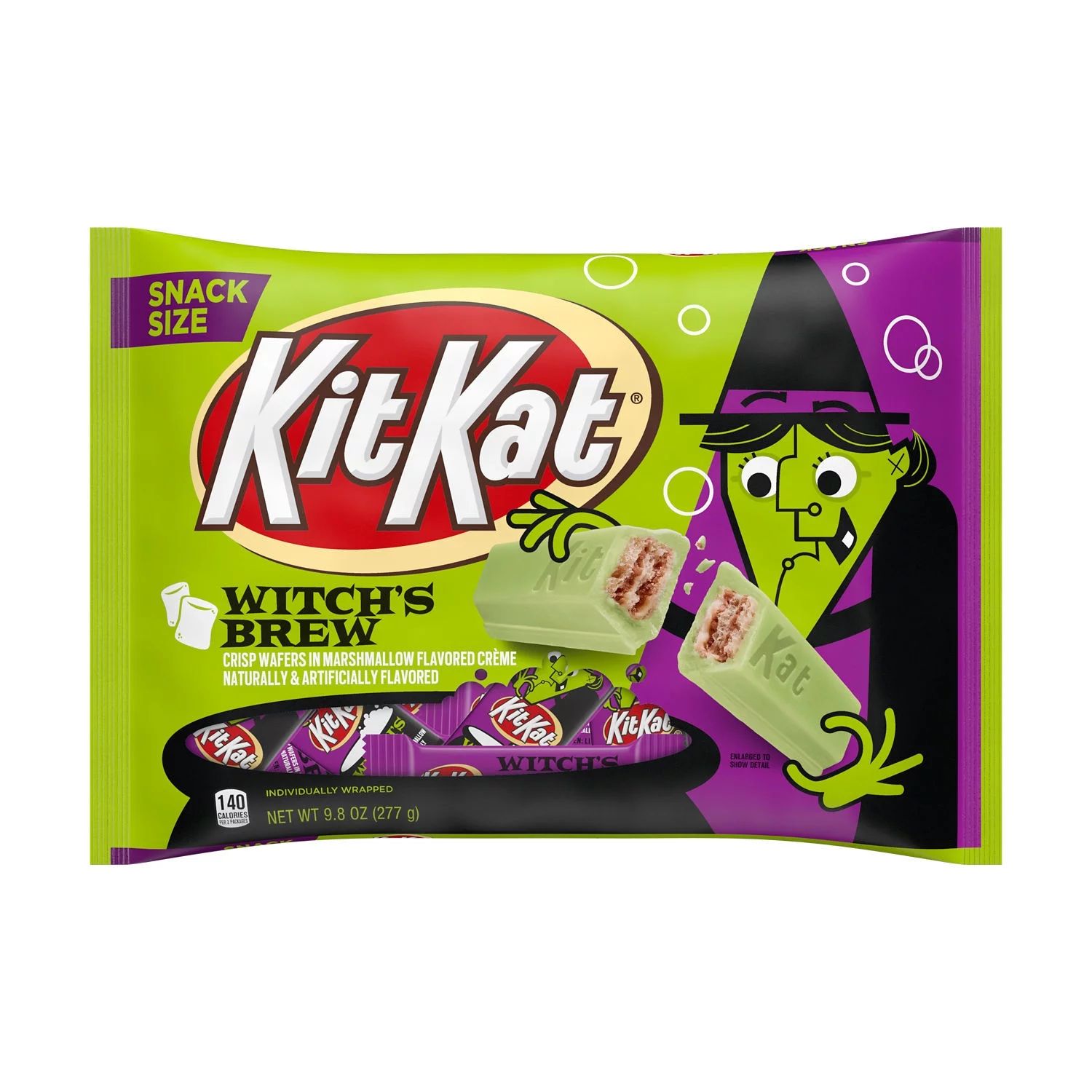 Kit Kat® Witch's Brew Marshmallow Creme Snack Size, Halloween Wafer Candy Bars Bag, 9.8 oz | Walmart (US)