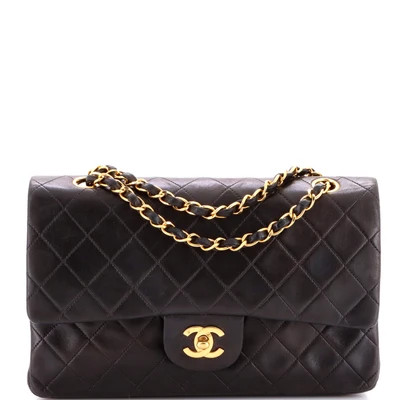 CHANEL Vintage Classic Double Flap Bag Quilted Lambskin Medium | Rebag