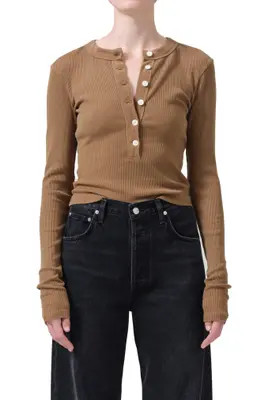 Citizens of Humanity Varra Rib Henley in Pashmina at Nordstrom, Size Large | Nordstrom