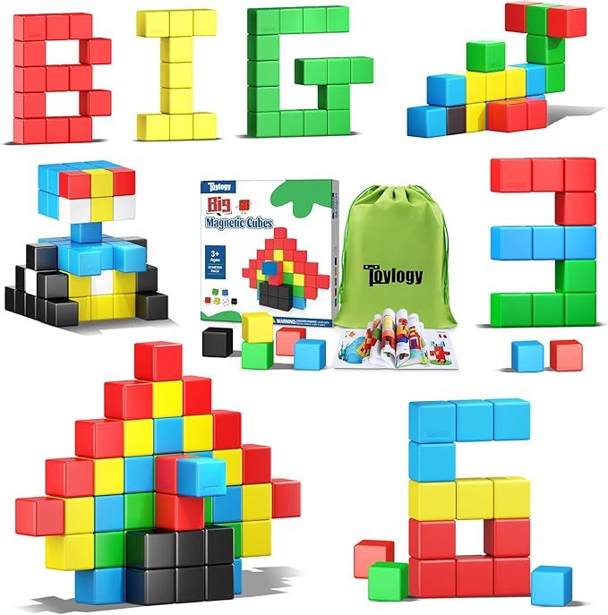 36PCS Upgraded 1.18in Magnetic Blocks for Toddler Toys, STEM Montessori Toys for Kids Ages 3 4 5 ... | Amazon (US)