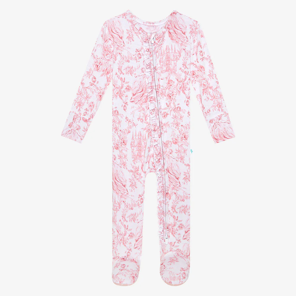 Floral White Baby Girl Sleeper | Antoinette | Posh Peanut
