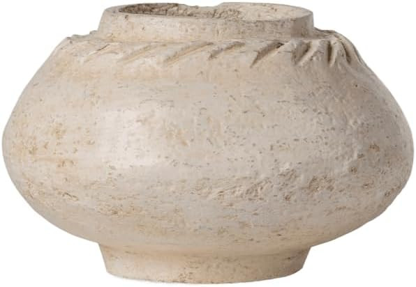 White Paper Mache Pot Vase – (9"x7") Inch Decorative Handmade Planter – Modern Boho Style Lig... | Amazon (US)