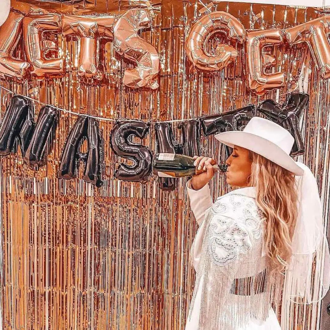 Cowboy Hat Veil for Bride | Country Western Bachelorette Party | Pink Black Cow Print Cowgirl Par... | Etsy (US)