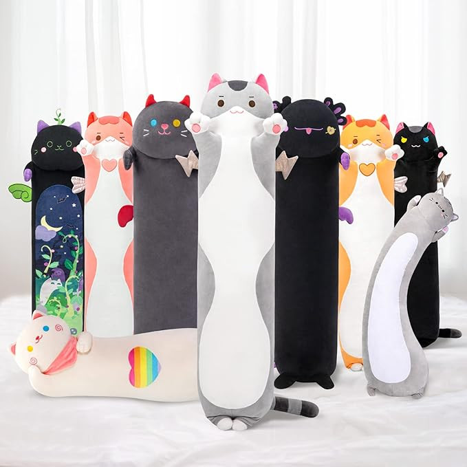 Mewaii Long Cat Plush Body Pillow, 28” Cute Cat Stuffed Animals Soft Plushies, Kitten Plush Thr... | Amazon (US)