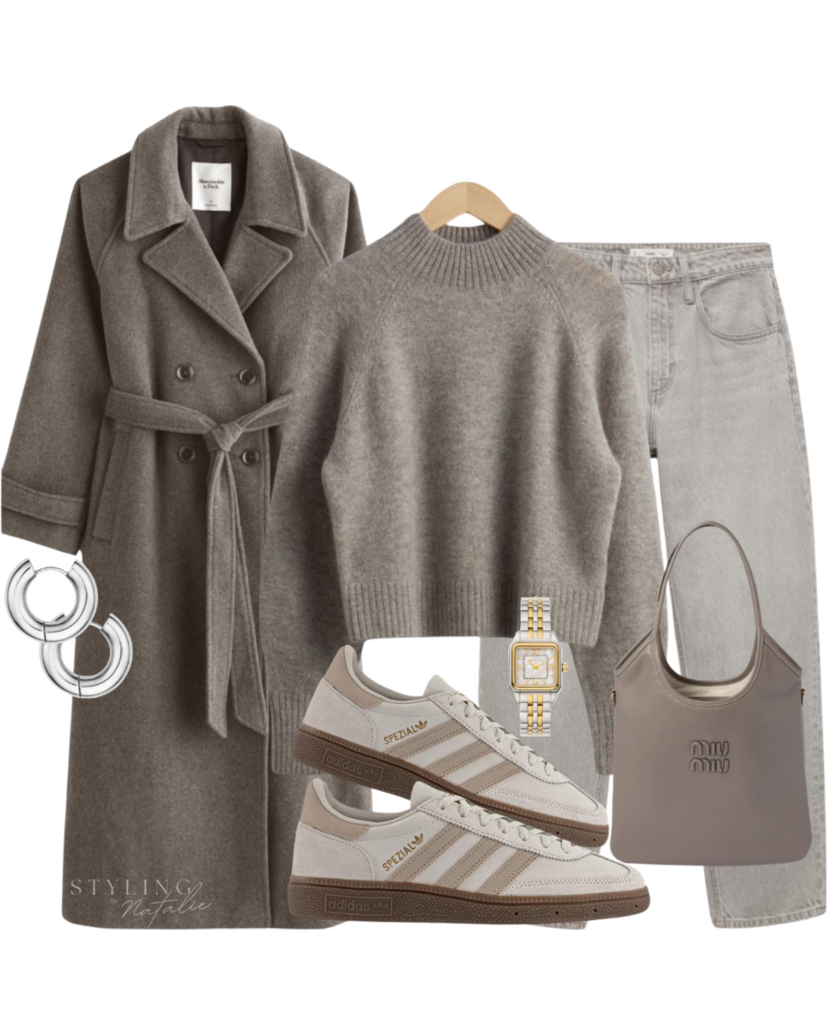Styling Adidas Spezials
Wool trench coat, mock neck jumper, griege jeans, Adidas Spezial trainers, Miu Miu tote bag, two tone watch & silver hoop earrings.
🏷️Winter outfit, casual outfit, beige look, everyday outfit, Adidas sneakers, knitwear.

#LTKshoes #LTKstyletip #LTKwinter