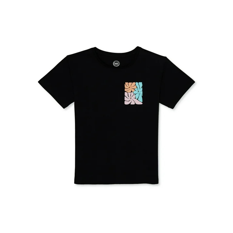 Wonder Nation Girls Boyfriend, Short Sleeve, Graphic T-Shirt, Sizes 4-18 | Walmart (US)