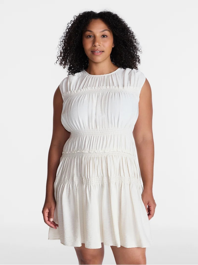 Time and Tru Women's Smocked Sleeveless Mini Dress, Sizes XS-XXXL | Walmart (US)
