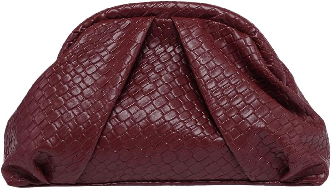 Floerns Women's Vintage Leather Ruched Bag Evening Handbag Dumpling Clutch Purse | Amazon (US)