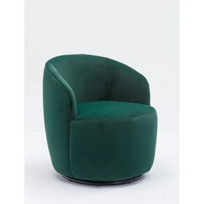 Velvet Chair With Swivel Character Mark Feature And Black Powder Coated Metal Ring Aspect | Wayfair North America