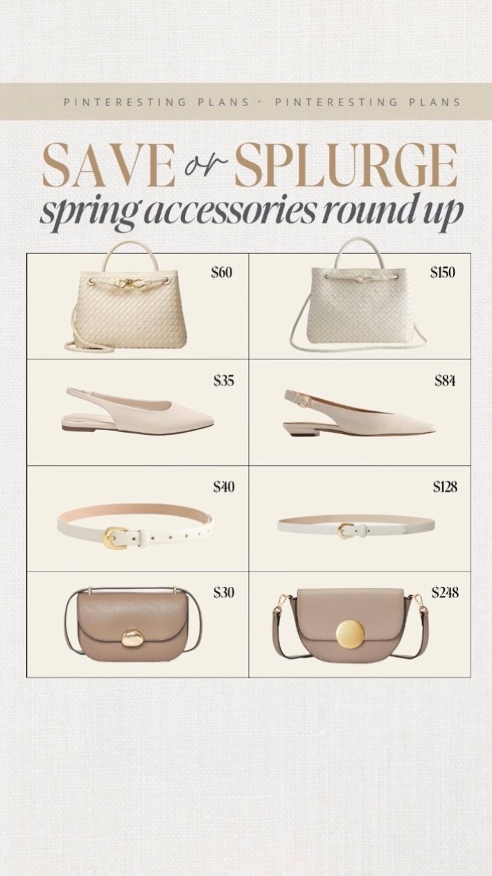 Save or splurge spring accessories round up 🙌🏻🙌🏻

#LTKootd #LTKSeasonal #LTKWorkwear

#LTKshoecrush #LTKfindsunder100 #LTKstyletip

#LTKspring #LTKspringtrends